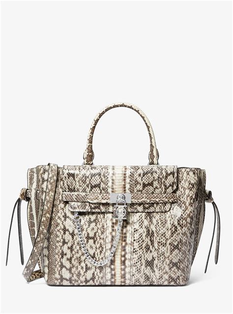 michael kors hamilton snakeskin|Michael Kors medium logo.